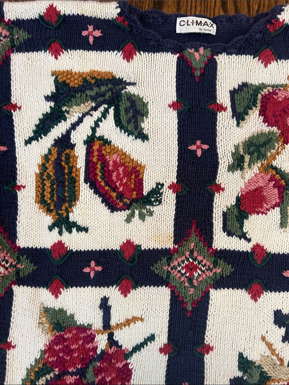 Vintage Knit Floral Sweater - Picture 3 of 8